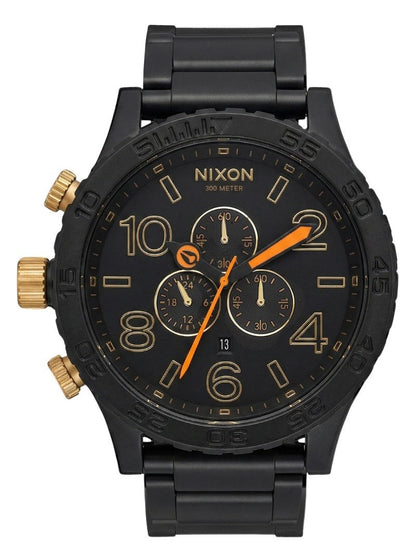 Nixon 51-30 Chronograph Matte Black & Gold Men's Watch A083-1041