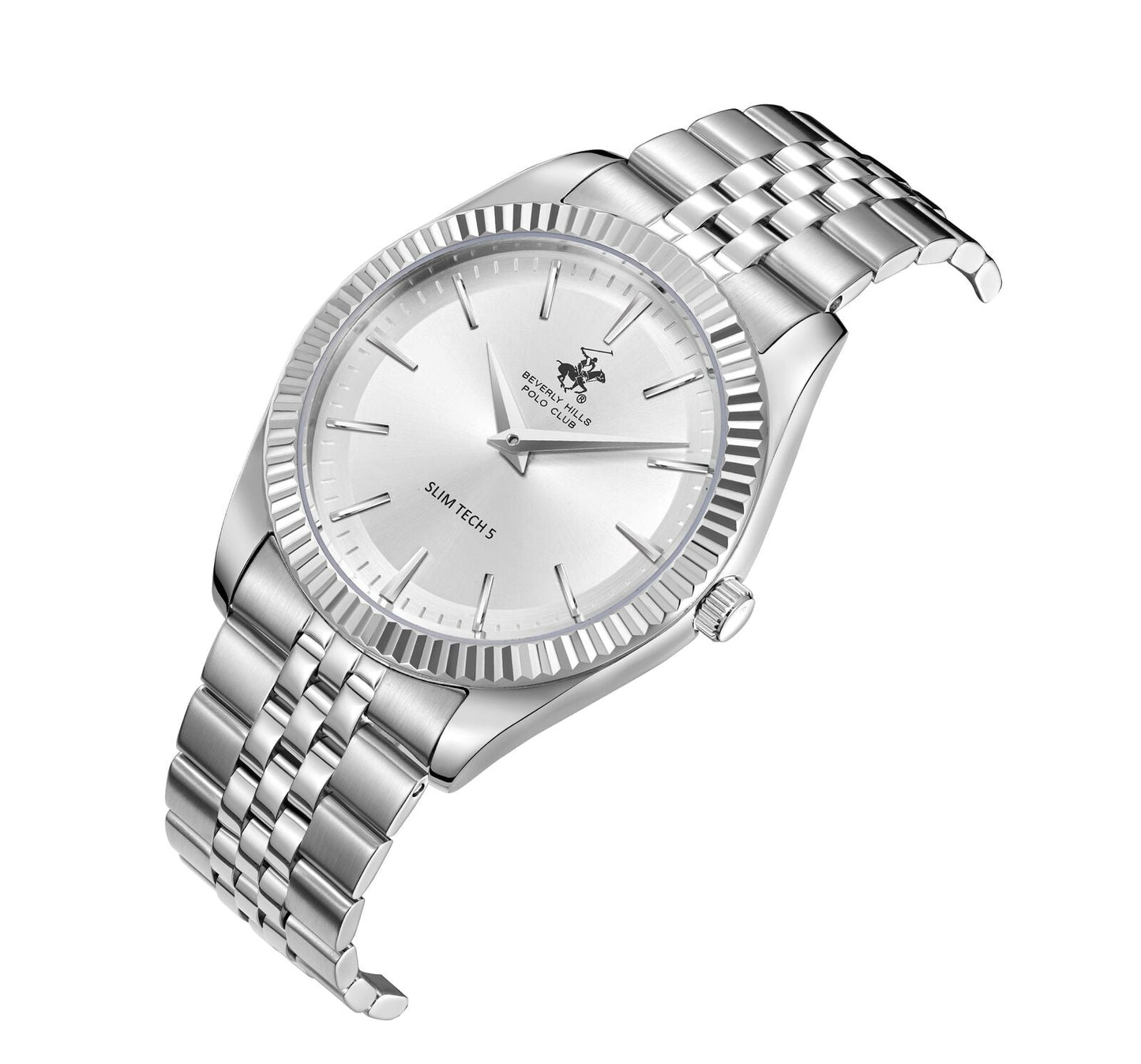 Beverly Hills Polo Club Slim Tech 5 All Silver Watch - BP3830X.330